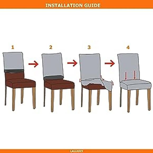 Stretchy Parson Chair Slipcovers for Dining Room Chair Set/4 by Lalluxy NEW - Picture 9 of 13